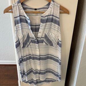 Cupio Blue and White Striped Sleeveless Blouse